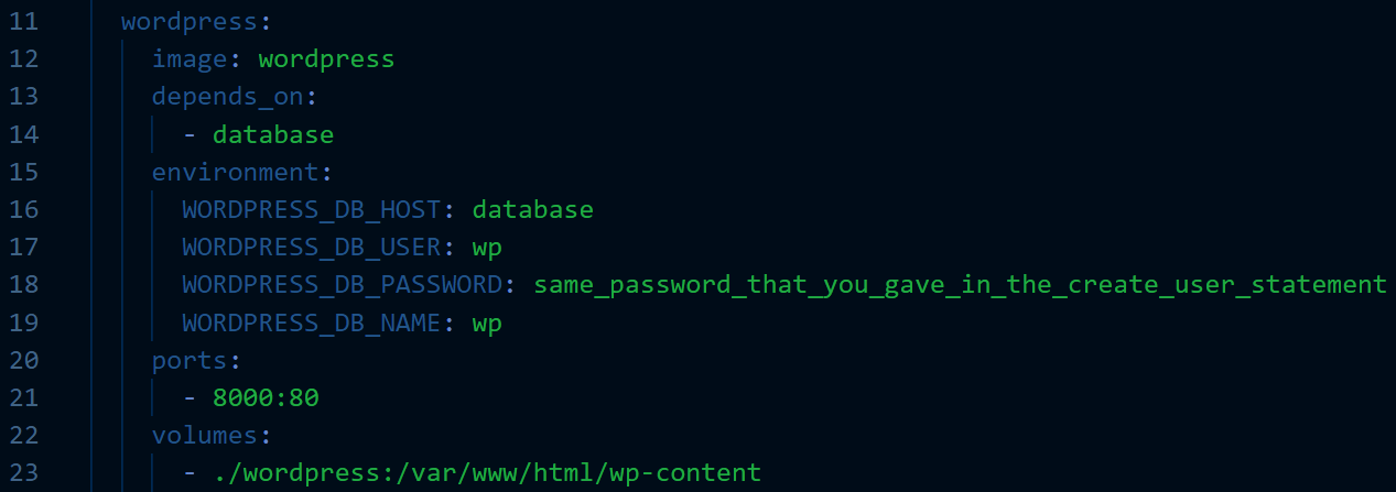 Screenshot containing docker compose content. If you require an accessible version please contact the instructor.